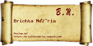 Brichta Mária névjegykártya